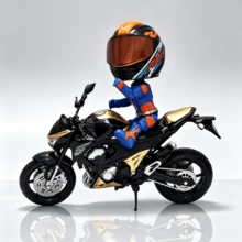 Transformable Helmet Action Figure, Miniature Collectible Model, Alloy Motorcycle Helmet Decor, Holiday/Birthday Gift For Friends, Clients - Multicolor - View 3