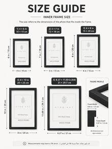 Wooden Photo Frame, Suitable For Photo Wall, Black Photo Frame Stand, Can Be Used For Photo Decoration, Commemorative Gift, Birthday Gift, Graduation Gift, Etc. - Black - View 3