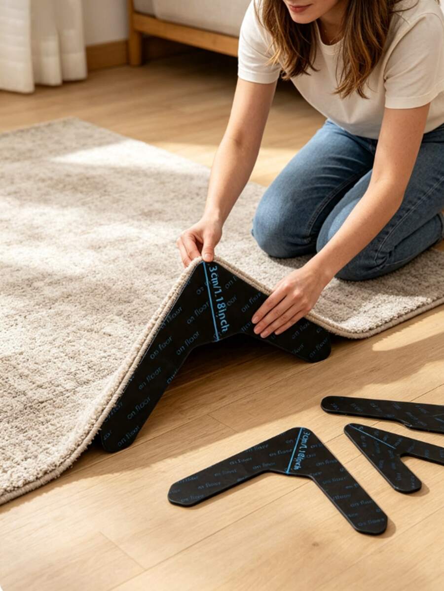 1/2/4/12/24PCS Non-Marking Carpet Anti-Slip Stickers, Suitable For Carpets, Bed Sheets, Mattresses, Sofa Cushions, And Other Items That Need To Be Secured To Prevent Slipping. This Washable Adhesive Tape Is Ideal For Area Rugs - Multicolor - View 1