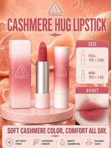 Lipstik 3CE Cashmere Hug #Knit, 3,5/1,5g, hasil akhir matte lembut, halus dan tidak membuat kering, ringan dan sangat berpigmen, cocok untuk semua warna kulit untuk pemakaian sehari-hari. - #MERAJUT - View 2