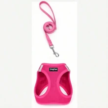 Dog Harness And Leash For Walking, Anti-Escape Soft Adjustable Dog Vest Harness, Easy Control Breathable Reflective Striped Jacket, Cat And Dog Supplies - Hot Pink - View 6