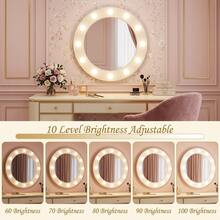 1pc Adjustable Brightness Makeup Light Strip, USB Powered Vanity Light, 3 Color Modes (White/Warm/Neutral), Shadowless Makeup Lighting, Suitable For Dressing Room, Vanity, Live Streaming, Suitable For Bar, Home And Entertainment Venues - 3 Light Color - View 7