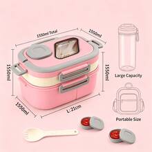 The Complete Lunch Box Set Includes Tableware, Features A Heat-Resistant Design, And Comes With A 1200ml Large-Capacity Lunch Box And Tableware, Making It Ideal For Use In Offices And Schools - Multicolor - View 9