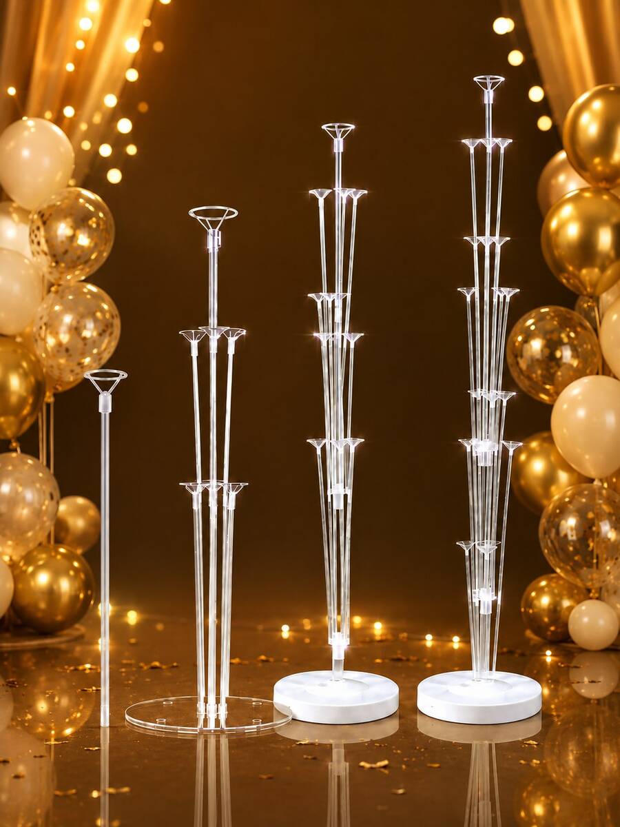 4-Piece Reusable Balloon Column Stands, Multiple Sizes Balloon Decoration Racks - Suitable For Valentine's Day, Wedding, Anniversary, Mother's Day, Birthday Party And Other Occasions. Also Applicable For Autumn Decoration, Room Decoration, Halloween, Christmas, New Year And Other Holiday Scenes, Multiple Styles And Sizes Of Balloon Decoration Racks Available For Selection.