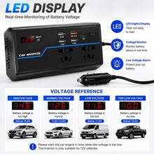 (200w / 100w) inversor de corriente automotriz, convertidor 12 - 24v, inversor universal multivehículo, toma de corriente con pantalla digital, con 4 puertos USB + 1 pd, 2 tomas de corriente universal, un cable de extensión circular, adecuado para automóviles y autocaravanas, etc. - G9-200W - Ver 7