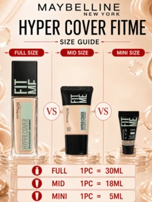 Maybelline 美寶琳客製化粉底液完美版 102，正裝 30ml、中容量 18ml、試用裝 5ml，輕盈貼膚質地，高遮瑕，持久妝效，黃白色 - 客製化粉底液無瑕版 102 - 查看 5