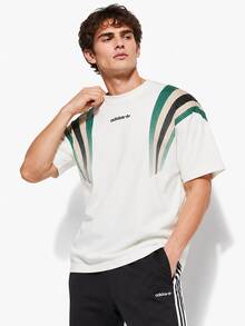 Adidas Clover 新款男士透氣運動休閒圓領短袖T恤 - 白色 - 查看 2