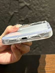 Casing Ponsel Mewah Berkilau dengan Bingkai Lensa Berlian Imitasi dan Tepi Bergelombang, Kompatibel dengan iPhone 18 Pro Max 18 Pro 17 Pro Max 17 Pro 17 16 Pro Max 16 Pro 16 15 Pro Max 15 Pro 15 14 13, Casing Belakang Bening Tahan Guncangan Warna Permen yang Lucu - Clear - View 8