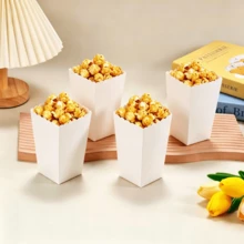 100 White Popcorn Boxes, 2 X 4.5 X 3 Inch Mini Popcorn Boxes, Suitable For Movie Night Decoration, Christmas/Halloween, Back To School - White - View 2
