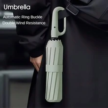 1pc Automatic Open/Close Heavy Duty 12-Rib Windproof Umbrella, Dual Windproof Design - Automatic Button Operation, All-Weather Waterproof & Windproof, With Handle, Sturdy Iron Frame, Foldable & Portable - Multicolor - View 7