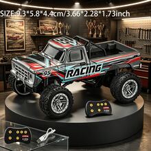 1pc/Set 1:64 Scale Mini Alloy Remote Control Car, Gray/Green/Dark Blue/Light Blue 4 Colors Optional, 2.4GHz Children's Remote Control Toy, Off-Road Pickup Truck Model Toy, Children's Outdoor Remote Control Toy - Multicolor - View 12