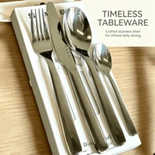 4-Piece High-Quality Stainless Steel Cutlery Set, Includes Steak Knife, Fork, Spoon And Coffee Spoon, Suitable For Daily Western Dining Use - White - View 2