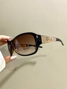Punk Glasses, Fashion Eyeglasses Frame Legs Floral Pattern Decorative Eyeglasses For Men And Women - Multicolor - View 10
