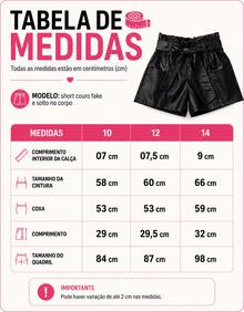 Short Feminino em Couro Fake Sintético PU com Modelagem Solta e Caimento Confortável - Preto - Visão 3
