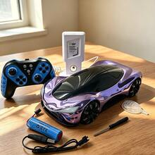 2.4GHz 遙控漂移特技車,模擬霧面電鍍 RC 玩具車,附噴霧、LED 燈與音樂,360° 旋轉特技輪胎,充電底座,長效可充電電池,適合 8 歲以上男孩女孩的電動遙控車玩具 - 彩色 - 查看 15