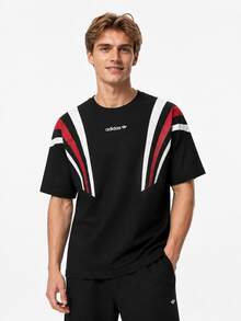 Adidas Clover New Men's Breathable Sports Casual Crew Neck Short Sleeve T-Shirt - Black - View 2