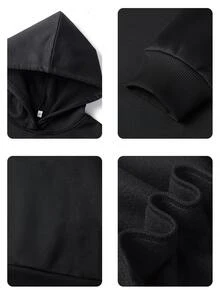 1 buah Sweatshirt Hoodie Wanita, Motif Salib Iman, Gaya Minimalis Lembut Kasual Musim Gugur - Hitam - View 6