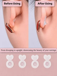4/8/10/12/14pcs Silicone Earring Backs, Anti-Slip Anti-Drop Ear Plugs, Earring Back Covers, Suitable For Pendant Earrings, Large Earrings, Earrings And Ear Lobe Replacements - Multicolor - View 2