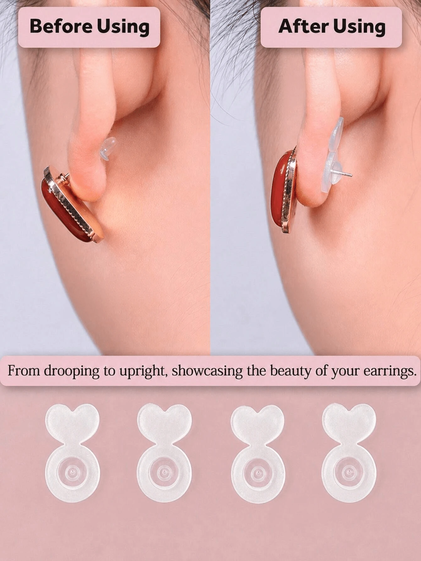 4/8/10/12/14pcs Silicone Earring Backs, Anti-Slip Anti-Drop Ear Plugs, Earring Back Covers, Suitable For Pendant Earrings, Large Earrings, Earrings And Ear Lobe Replacements