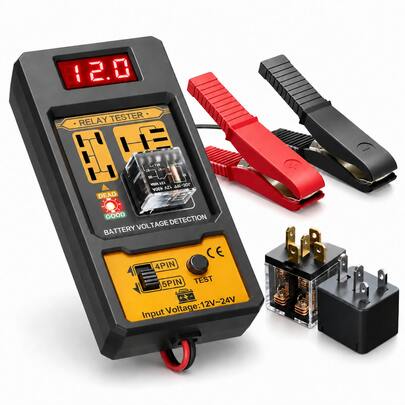 CNB-808 Automotive Relay Tester 12V-24V Digital Display Relay Analyzer 4 Pin 5 Pin Car Battery Voltage Test Tool