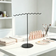 1pc T-Shaped Metal Nail Polish Color Display Rack, Desktop Wrought Iron Storage Stand, Large Capacity Nail Art Display Rack - Multicolor - View 10