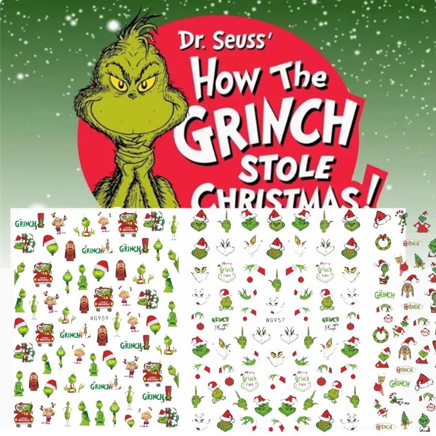 The Grinch The Christmas Decoration Stickers Prop Display Decals Most Popular Stickers For Boys & Girls New Year Gift - Multicolor - View 1