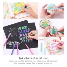 Langke Magic Painting 9pcs/18pcs 9-Color/18-Color Set Gradient Color Handwriting Pens/Highlighters, Multiple Colors And Sets, 0.5mm Tip, Transparent Barrel, Suitable For Painting, Marking, Student Notes, Drawing, Making Manuals, Office Use - Sets - View 8