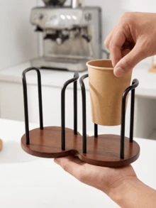 Space Saving Coffee Cup Holder PP Material Detachable Design Tea Cup & Coffee Cup Dispenser For Home Bathroom Office Table Or Coffee Bar Multifunctional Bathroom Rinse Cups Organizer Office Desk Accessories Fall Home Decor - Multicolor - View 11