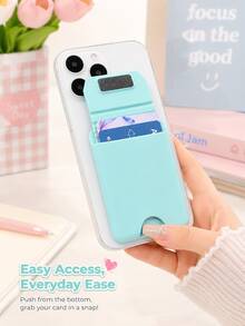 XD Universal Phone Back Adhesive Card Holder, Self-Adhesive Card Sleeve Compatible With All Android Phone Models, Portable Access Card/Bus Card/ID Card Storage Pouch, Minimalist Phone Back Card Holder Accessory - Multicolor - View 4
