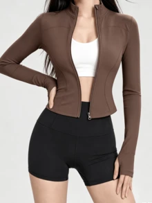 Women Jackets - Coffee Brown - View 1