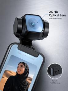 Kamera Aksi 2K Ultra HD dengan Klip Belakang Inovatif & Dudukan Sekrup 1/4" untuk Perekaman Olahraga Luar Ruangan - View 5