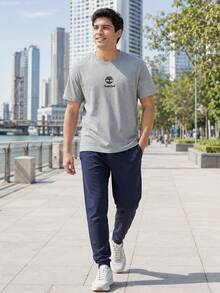 Timberland 新款透氣圓領休閒男士短袖T恤 - 灰色 - 查看 2