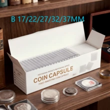 100 piezas/30mm Portamonedas transparentes, Cajas de almacenamiento para colección de monedas - Multicolor - Ver 25