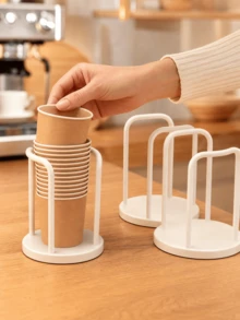 Space Saving Coffee Cup Holder PP Material Detachable Design Tea Cup & Coffee Cup Dispenser For Home Bathroom Office Table Or Coffee Bar Multifunctional Bathroom Rinse Cups Organizer Office Desk Accessories Fall Home Decor - Multicolor - View 12