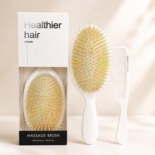 MASTERLEE 2pcs, Electroplated Matte Texture Air Cushion Massage Comb And Hair Cutting Comb 2-Piece Set, Anti-Tangle Detangling Brush, Scalp Massage Air Cushion Comb, Soft Bristle Hair Care Styling Tool Set, Suitable For All Hair Types, Short And Long Hair, Hair Styling Comb Tool - Multicolor - View 3