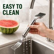 Stainless Steel Dual-Head Melon Slicer, Cube Cutting With Fruit Fork, Universal For Melon And Fruit, No Cutting Board Needed, Portable And Easy To Clean - Multicolor - View 8