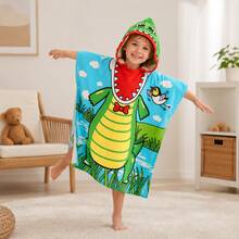 nerd hunters Kids Hooded Poncho Towel - Green Dinosaur - 綠色 - 查看 6
