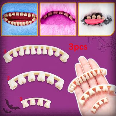 Realistic Teeth, Animal Cute Monster Teeth Plush Doll Pendant Cartoon Teeth Semi-Finished Accessories, Suitable For Holiday Dress-Up, Role Play, Daily Wear, Travel, Various Celebration Activities; Personal Care Products, Fragrance-Free; Applicable Scenes: Decoration, Home Bedroom, Outdoor Camping, Airplane Travel Or University Dormitory; Complete Set Of Personal Care Travel Accessories, Essential Cleaning Supplies For Airplane Travel, Also Can Be Used As A Gift