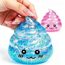 1pc Halloween Prank Texture Transparent Squeeze Toy TPR Poop Stretch Squishy Toy, Sweet Kawaii Style Silver Sequins Crystal Clear Poop Shape Hand Fidget Relax Toy, Halloween Costume Party Prank Prop, Random Style-Squishy Box Mystery - Multicolor - View 8