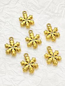 1/5pcs Snowflake Pendant, Suitable For DIY Necklace, Bracelet, Earring Christmas Winter Snowflake Decoration. Jewelry Making Accessories - Multicolor - View 2
