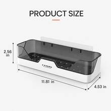 Drill-Free Wall Shelf, Self-Adhesive Storage Rack, Bathroom Sink Organizer, Shower Hanging Rack With Drainage Holes, Suitable For Kitchen, Laundry Room And Pantry Under Sink Use - Multicolor - View 8