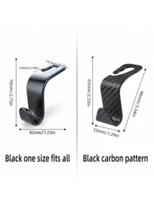 4pcs/2pcs/1pc Sturdy Car Hooks, Hidden Multi-Function Storage Hooks For Backseat, Thick Design - Black - View 9