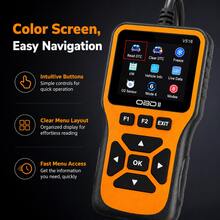 V516 OBD2 Scanner Car Diagnostic Tool 8 Functions Engine Fault Code Reader Clear Fault Code Scanner Real-Time Data Stream O2 Sensor Test I/M Readiness Mode 6 Vehicle Information Car Repair Tool - Orange - View 2