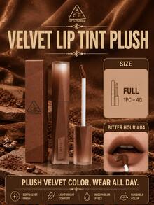3CE Sanxi Jade Lip Glaze #04 Bitter Coffee 4g, Cool-Toned Brown Matte Texture, High Coverage For Lip Lines, Perfect For Olive Skin Tones - BITTER HOUR #04 - View 2