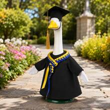 23 Inch Garden Goose Statue Outfit, Graduation Season To Back To School Season, With Tassel Graduation Cap, Shawl, Diploma Scroll, Lawn Goose Graduation Costume, Outdoor Garden Yard Lawn Decoration Goose Outfit (Goose Statue Not Included) - Goose Clothing - View 9