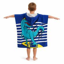 nerd hunters Kids Hooded Poncho Towel - Dinosaur - 120cm - Multicolor - View 4