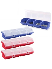 1pc Screw Storage Box Plastic Hardware Storage Box Multi-Compartment With Buckle Divider Storage Box Plastic Divider Garage Tool Nail Storage Container Home Storage Supplies Garage Organization Storage - A - View 5