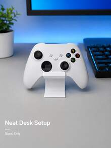 遊戲控制器底座支架，相容 Switch Pro 控制器與 PC 遊戲控制器，穩定桌面展示架，圓形底座彎曲支撐，小巧遊戲控制器收納整理架，黑/白/粉 - 查看 4