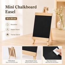 1pc Tabletop Mini Chalkboard With Wooden Easel Stand, Reusable Wipeable Blackboard Sign For Shop, Wedding & Party Decor - Multiple Styles - View 8