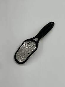 1pcs Professional Stainless Steel Foot File/Callus Remover| Anti-Splash Design, Ergonomic Non-Slip Handle| Coarse & Fine Grinding Surface| Durable Plastic Material, Perfect For Home Pedicure And Manicure - Black - View 9